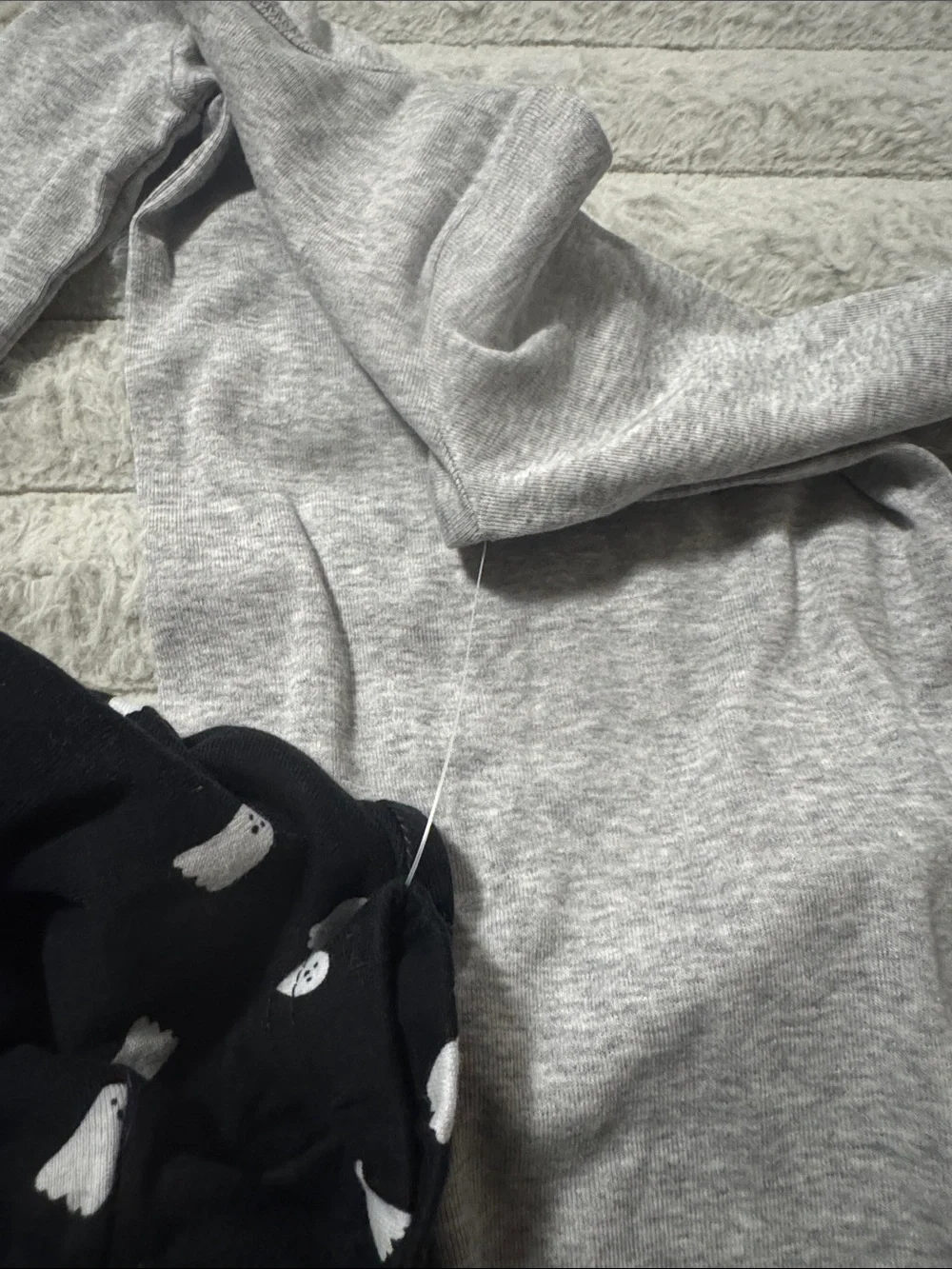 Carter's Gray Bodysuit with Black Ghost-Print Pants
